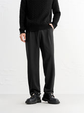 Men's Black Suit Pants in 3D Jacquard